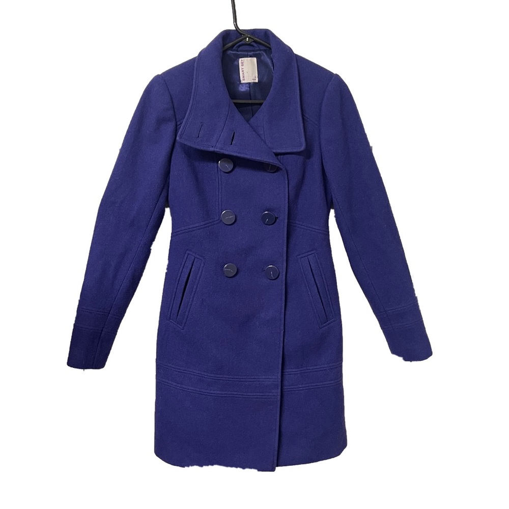 Smart Set Dark Blue Double Breasted 100% Wool Peacoat XS